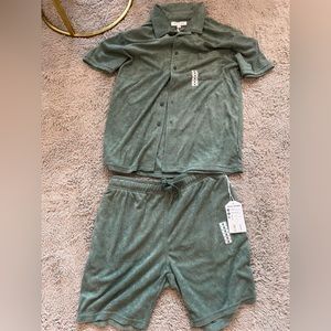 Mens Medium Sage Cloth Summer Set